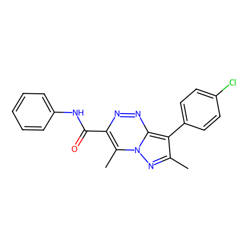 8-(4-chlorophenyl)-4,7-dimethyl-N-phenylpyrazolo[5,1-c][1,2,4]triazine-3-carboxamide structure