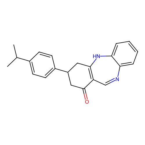 3-(4-isopropylphenyl)-2,3,4,5-tetrahydro-1H-dibenzo[b,e][1,4]diazepin-1-one structure