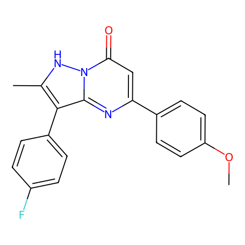 3-(4-fluorophenyl)-5-(4-methoxyphenyl)-2-methylpyrazolo[1,5-a]pyrimidin-7(4H)-one structure