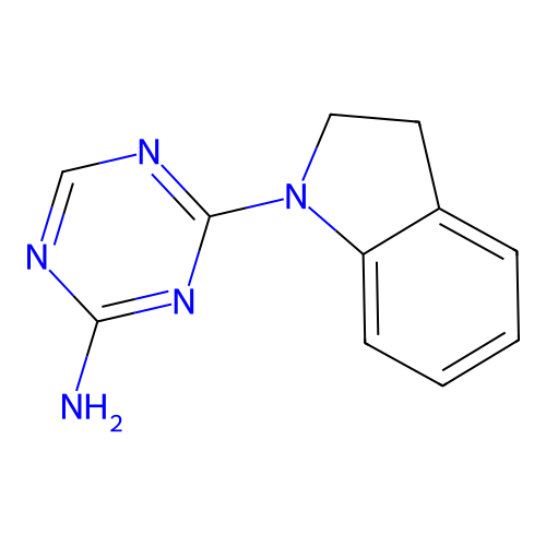 4-(2,3-dihydro-1H-indol-1-yl)-1,3,5-triazin-2-amine structure