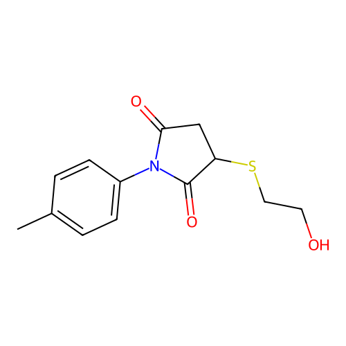 3-[(2-Hydroxyethyl)sulfanyl]-1-(4-methylphenyl)pyrrolidine-2,5-dione structure