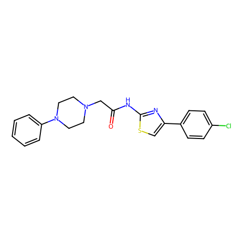 N-[4-(4-chlorophenyl)-1,3-thiazol-2-yl]-2-(4-phenylpiperazin-1-yl)acetamide structure
