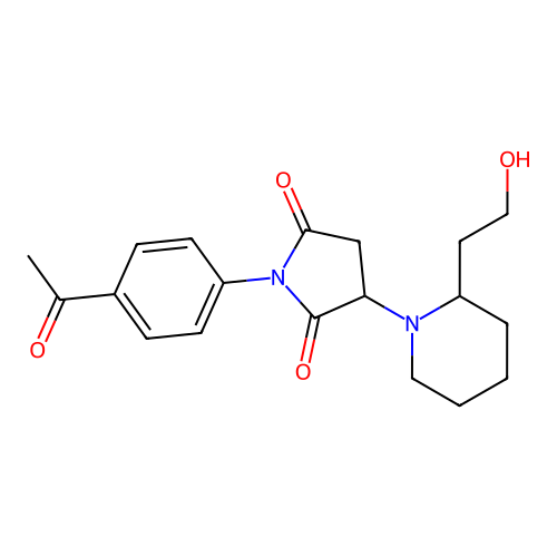 1-(4-Acetylphenyl)-3-[2-(2-hydroxyethyl)piperidin-1-yl]pyrrolidine-2,5-dione structure