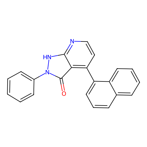 4-(naphthalen-1-yl)-2-phenyl-1,2-dihydro-3H-pyrazolo[3,4-b]pyridin-3-one structure