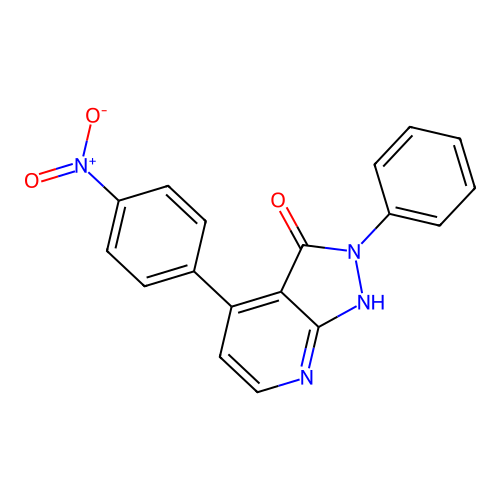 4-(4-nitrophenyl)-2-phenyl-1,2-dihydro-3H-pyrazolo[3,4-b]pyridin-3-one structure