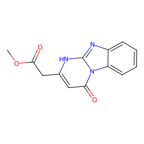 Methyl (4-oxo-1,4-dihydropyrimido[1,2-a]benzimidazol-2-yl)acetate structure