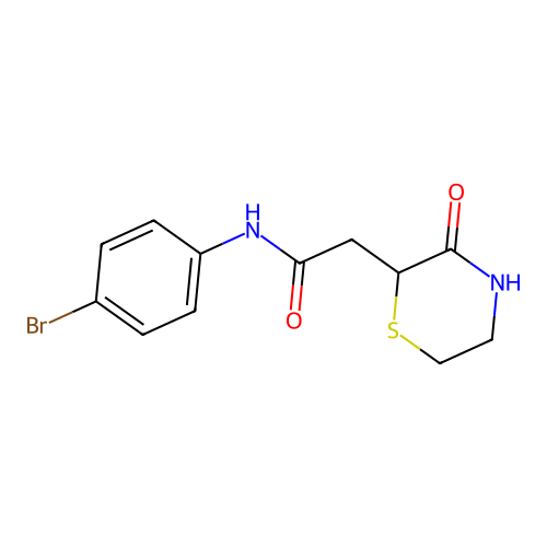 N-(4-bromophenyl)-2-(3-oxothiomorpholin-2-yl)acetamide structure