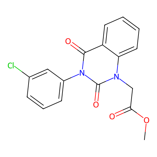 methyl [3-(3-chlorophenyl)-2,4-dioxo-3,4-dihydroquinazolin-1(2H)-yl]acetate structure