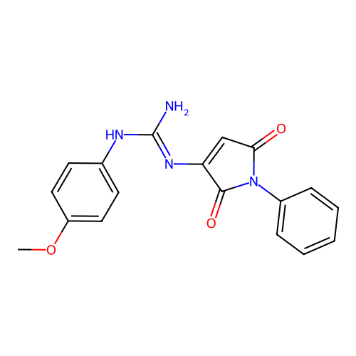 1-(2,5-dioxo-1-phenyl-2,5-dihydro-1H-pyrrol-3-yl)-3-(4-methoxyphenyl)guanidine structure