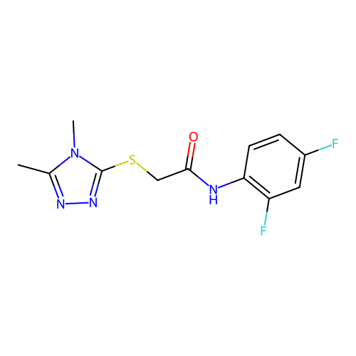 N-(2,4-difluorophenyl)-2-[(4,5-dimethyl-1,2,4-triazol-3-yl)sulfanyl]acetamide structure