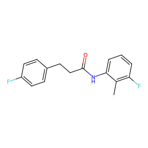 N-(3-fluoro-2-methylphenyl)-3-(4-fluorophenyl)propanamide structure