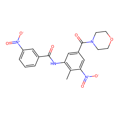 N-[2-methyl-5-(morpholine-4-carbonyl)-3-nitrophenyl]-3-nitrobenzamide structure