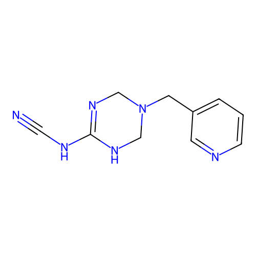 N-[5-(3-pyridylmethyl)-1,4,5,6-tetrahydro-1,3,5-triazin-2-yl]cyanamide structure