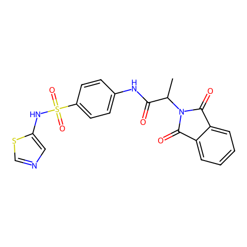 2-(1,3-dioxoisoindol-2-yl)-N-[4-(1,3-thiazol-5-ylsulfamoyl)phenyl]propanamide structure
