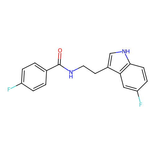 4-fluoro-N-[2-(5-fluoro-1H-indol-3-yl)ethyl]benzamide structure