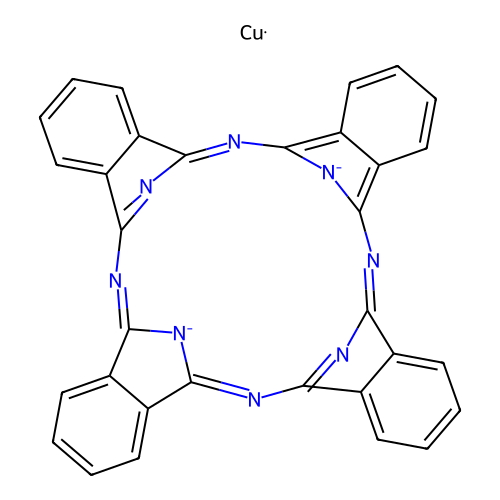 Alpha.-Copper phthalocyanine structure