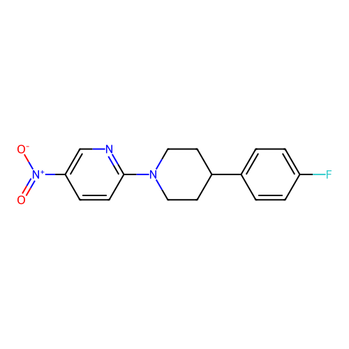 2-[4-(4-Fluorophenyl)piperidin-1-yl]-5-nitropyridine structure