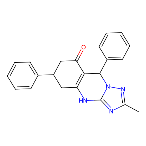 2-methyl-6,9-diphenyl-5,6,7,9-tetrahydro[1,2,4]triazolo[5,1-b]quinazolin-8(4H)-one structure