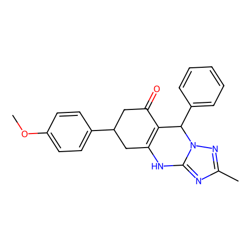 6-(4-methoxyphenyl)-2-methyl-9-phenyl-5,6,7,9-tetrahydro[1,2,4]triazolo[5,1-b]quinazolin-8(4H)-one structure
