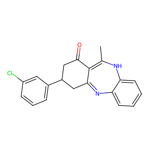 3-(3-chlorophenyl)-11-methyl-2,3,4,5-tetrahydro-1H-dibenzo[b,e][1,4]diazepin-1-one structure