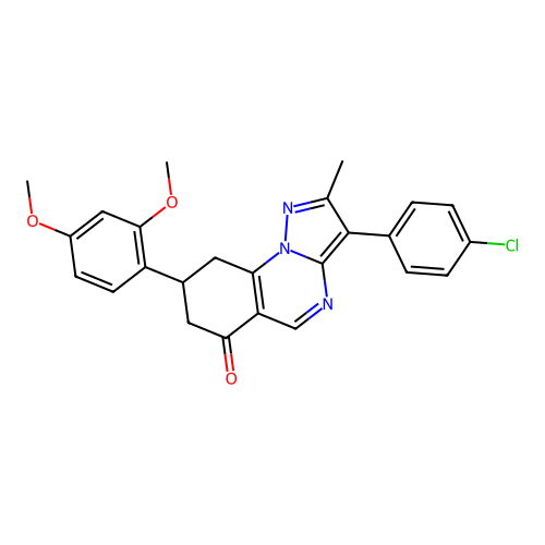 3-(4-chlorophenyl)-8-(2,4-dimethoxyphenyl)-2-methyl-8,9-dihydropyrazolo[1,5-a]quinazolin-6(7H)-one structure