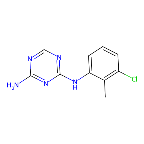 N-(3-chloro-2-methylphenyl)-1,3,5-triazine-2,4-diamine structure