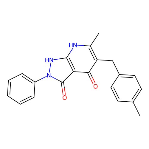 6-methyl-5-(4-methylbenzyl)-2-phenyl-1H-pyrazolo[3,4-b]pyridine-3,4(2H,7H)-dione structure