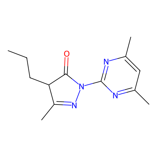 2-(4,6-dimethylpyrimidin-2-yl)-5-methyl-4-propyl-4H-pyrazol-3-one structure