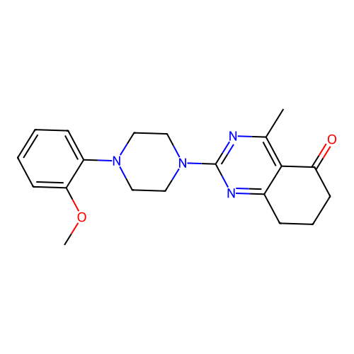 2-[4-(2-methoxyphenyl)piperazin-1-yl]-4-methyl-7,8-dihydroquinazolin-5(6H)-one structure
