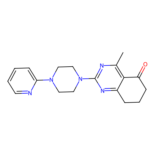 4-methyl-2-[4-(pyridin-2-yl)piperazin-1-yl]-7,8-dihydroquinazolin-5(6H)-one structure