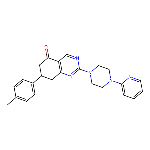 7-(4-methylphenyl)-2-[4-(pyridin-2-yl)piperazin-1-yl]-7,8-dihydroquinazolin-5(6H)-one structure