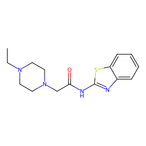 N-(1,3-benzothiazol-2-yl)-2-(4-ethylpiperazin-1-yl)acetamide structure