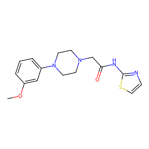 2-[4-(3-methoxyphenyl)piperazin-1-yl]-N-(1,3-thiazol-2-yl)acetamide structure