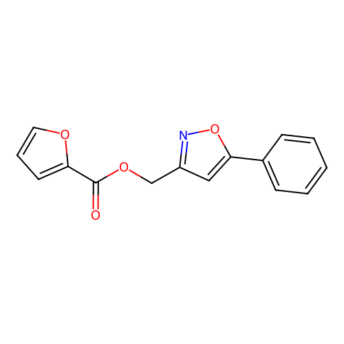 (5-Phenyl-1,2-oxazol-3-yl)methyl furan-2-carboxylate structure