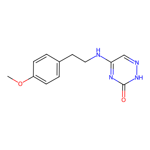 5-{[2-(4-methoxyphenyl)ethyl]amino}-1,2,4-triazin-3(2H)-one structure