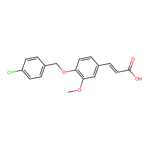 3-{4-[(4-Chlorobenzyl)oxy]-3-methoxyphenyl}acrylic acid structure