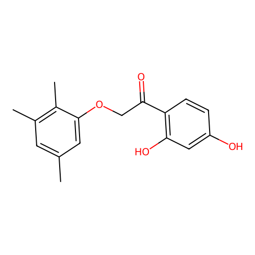 1-(2,4-Dihydroxyphenyl)-2-(2,3,5-trimethylphenoxy)ethan-1-one structure