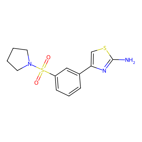 4-(3-(Pyrrolidin-1-ylsulfonyl)phenyl)thiazol-2-amine structure