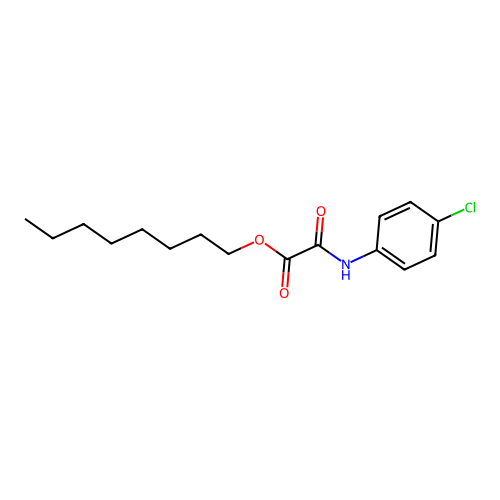 octyl [N-(4-chlorophenyl)carbamoyl]formate structure