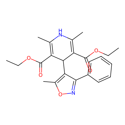 diethyl 2,6-dimethyl-4-(5-methyl-3-phenyl-1,2-oxazol-4-yl)-1 structure