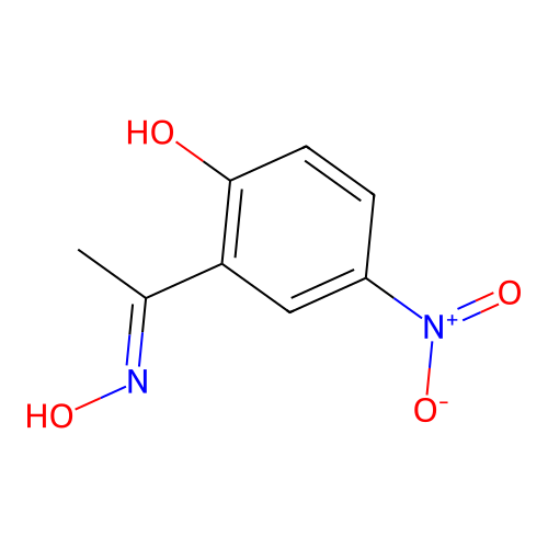 2-(N-hydroxy-C-methylcarbonimidoyl)-4-nitrophenol structure