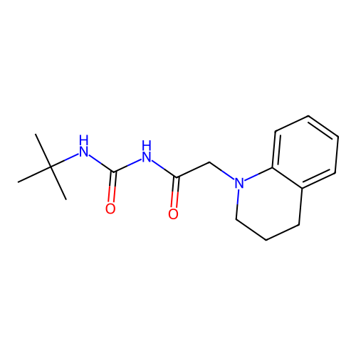 N-(tert-butylcarbamoyl)-2-(3,4-dihydro-2H-quinolin-1-yl)acetamide structure