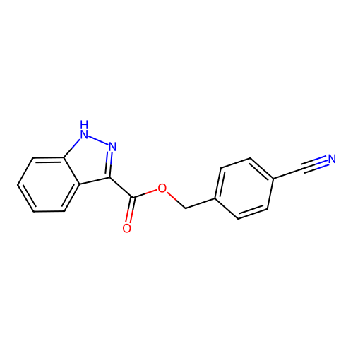 (4-cyanophenyl)methyl 1H-indazole-3-carboxylate structure