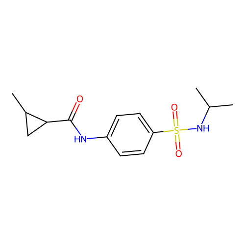 2-methyl-N-[4-(propan-2-ylsulfamoyl)phenyl]cyclopropane-1-carboxamide structure