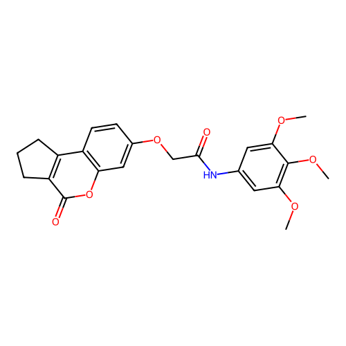 2-((4-oxo-1,2,3,4-tetrahydrocyclopenta[c]chromen-7-yl)oxy)-N-(3,4,5-trimethoxyphenyl)acetamide structure