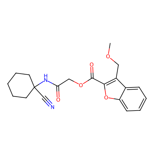[(1-cyanocyclohexyl)carbamoyl]methyl 3-(methoxymethyl)-1-benzofuran-2-carboxylate structure