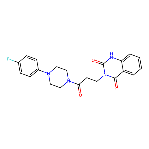 3-(3-(4-(4-fluorophenyl)piperazin-1-yl)-3-oxopropyl)quinazoline-2,4(1H,3H)-dione structure