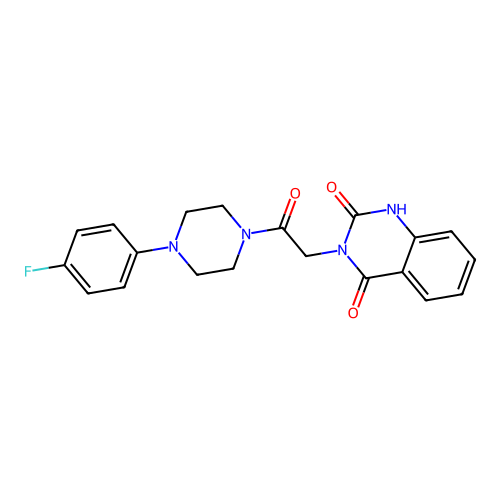 3-(2-(4-(4-fluorophenyl)piperazin-1-yl)-2-oxoethyl)quinazoline-2,4(1H,3H)-dione structure
