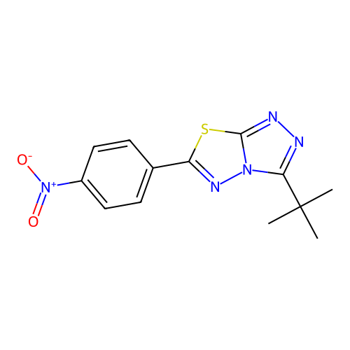 3-Tert-butyl-6-(4-nitrophenyl)[1,2,4]triazolo[3,4-b][1,3,4]thiadiazole structure