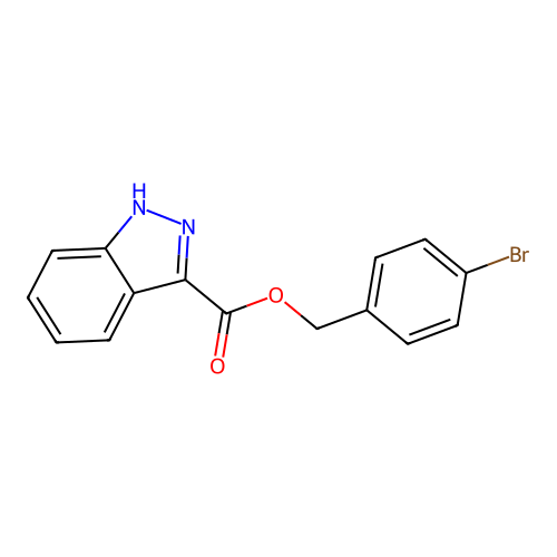 (4-bromophenyl)methyl 1H-indazole-3-carboxylate structure